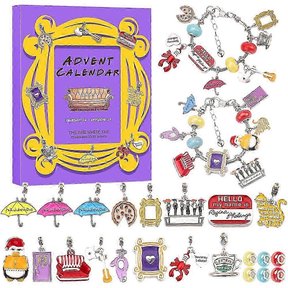 Christmas Advent Calendar,2024 24 Days of FRIENDS Charm Bracelet Kits New Arrival