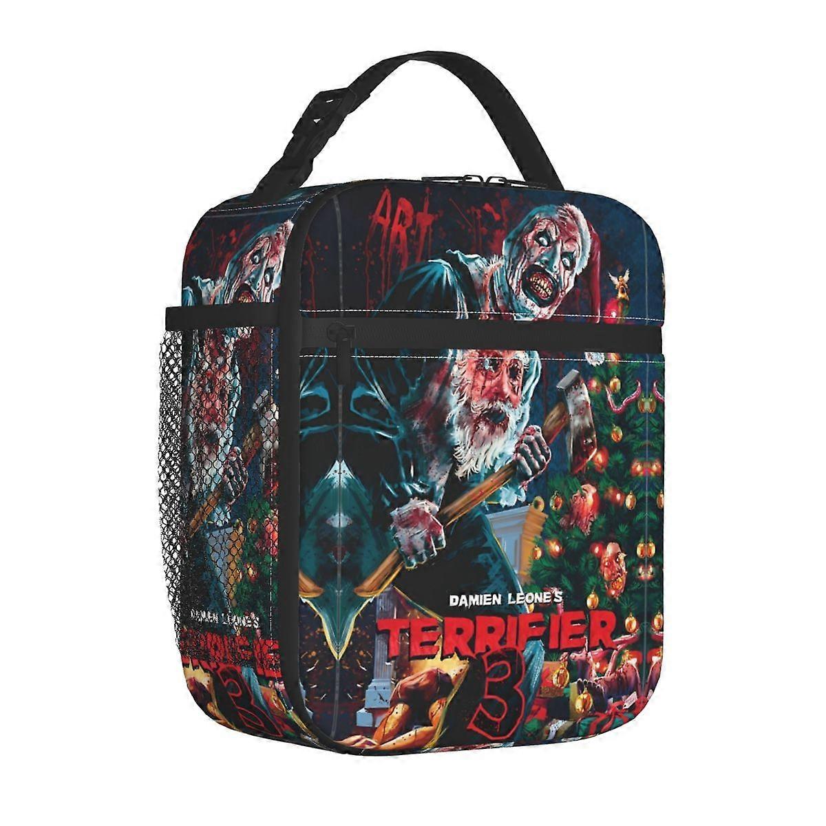 Terrifier 3 τρόμου κλόουν μονωμένες τσάντες μεσημεριανού γεύματος Cooler τσάντα Δοχείο γεύματος Leakproof Tote μεσημεριανό κουτί για τους άνδρες Γυναίκες College Picnic