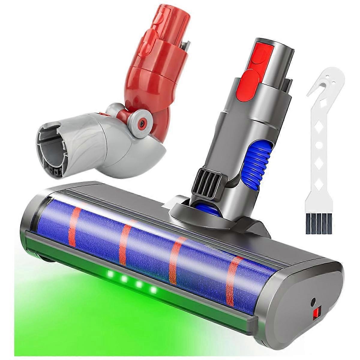 For V7 V8 V10 V11 V15 Vacuums Attachments Soft Roller Hardwood Floor Brush with LED Dust Light Low-Reach Adapter