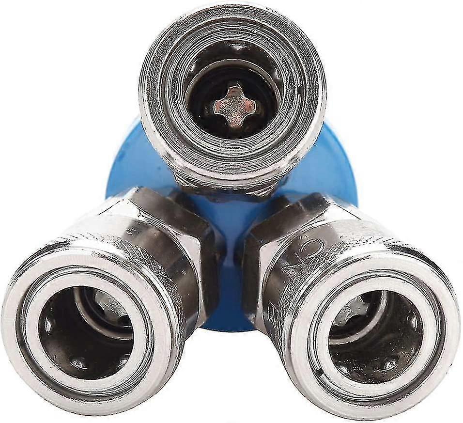 1/4inch C-type Two Way Pneumatic Quick Coupler 3 Way Air Compressor Connector Pneumatic Quick Mount Compressor