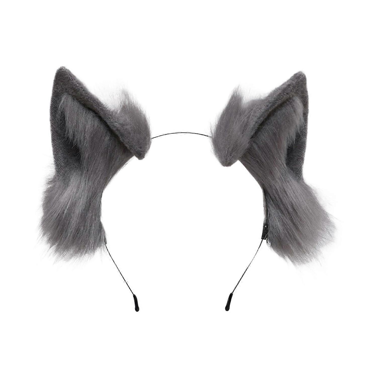 الشعر هوب أفخم القط الأذن ديكور أغطية الرأس المرنة اليدوية فو آذان إطار معدني قابل للانحناء