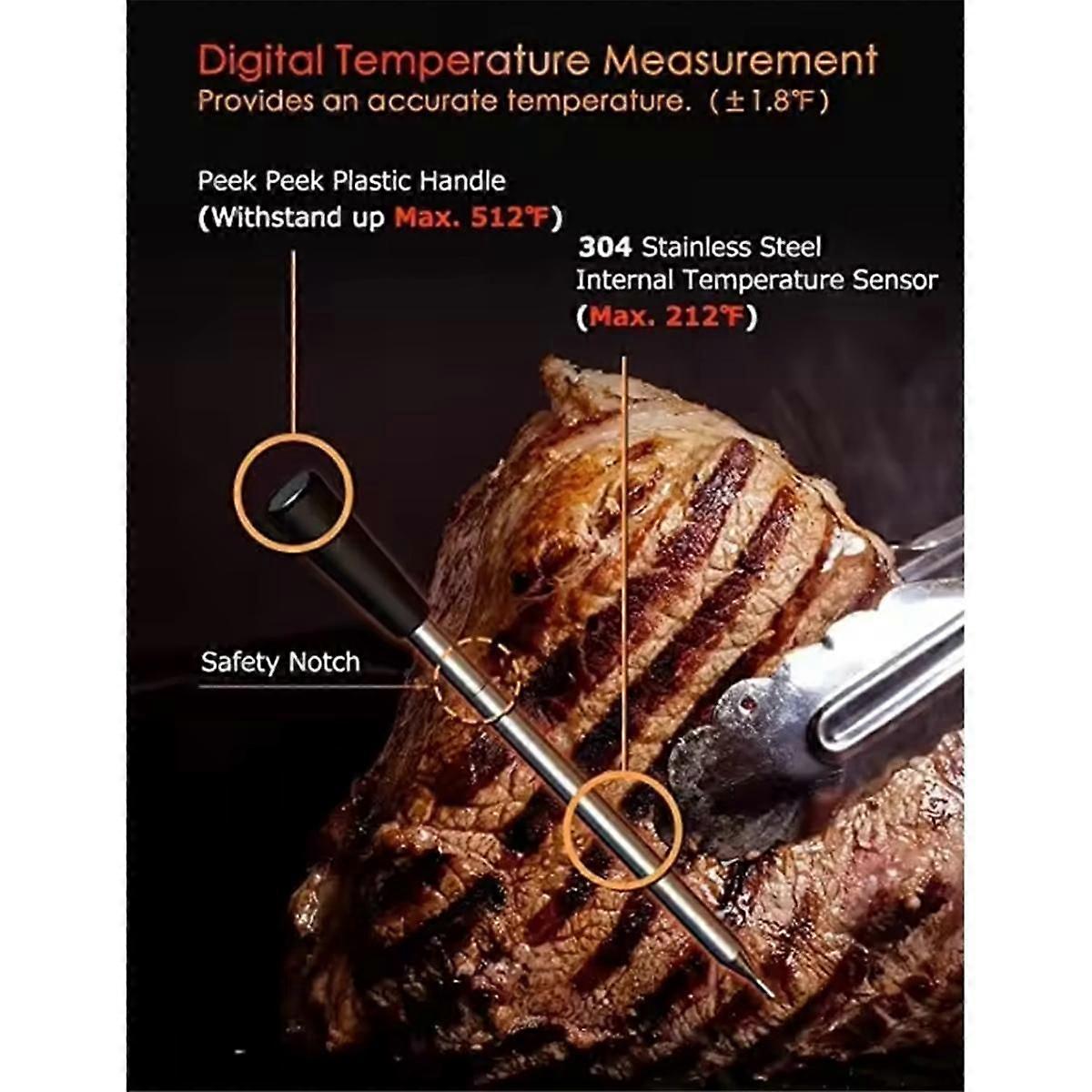 Meat Thermometer Wireless Meat Thermometer Distance Remote Probe Thermometer with APP