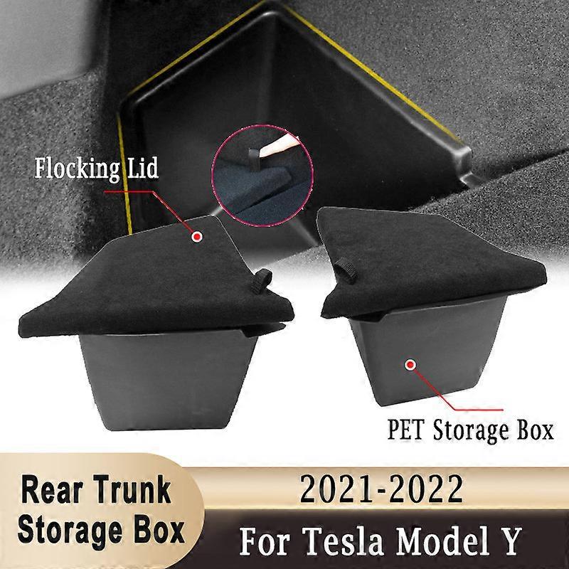 Rear Trunk Organizer Storage Box For Tesla Model Y 2021 2022 Side Storage Bins Storage Packets Organizer Tray Stowing Tidying