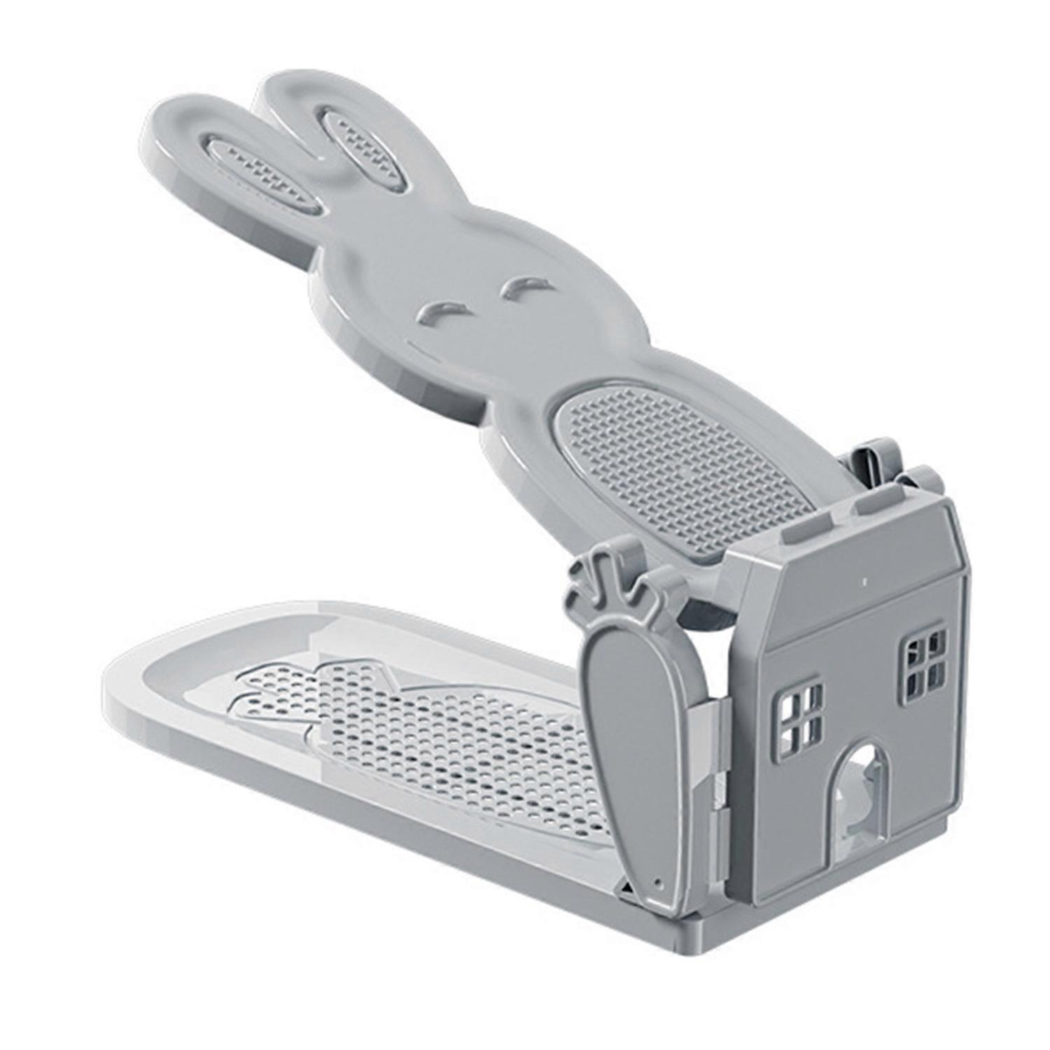 Shoes Holder Storage Rack Bunny Shape Non-Slip Design Double Layer Adjustable Shoes Stand High Heels