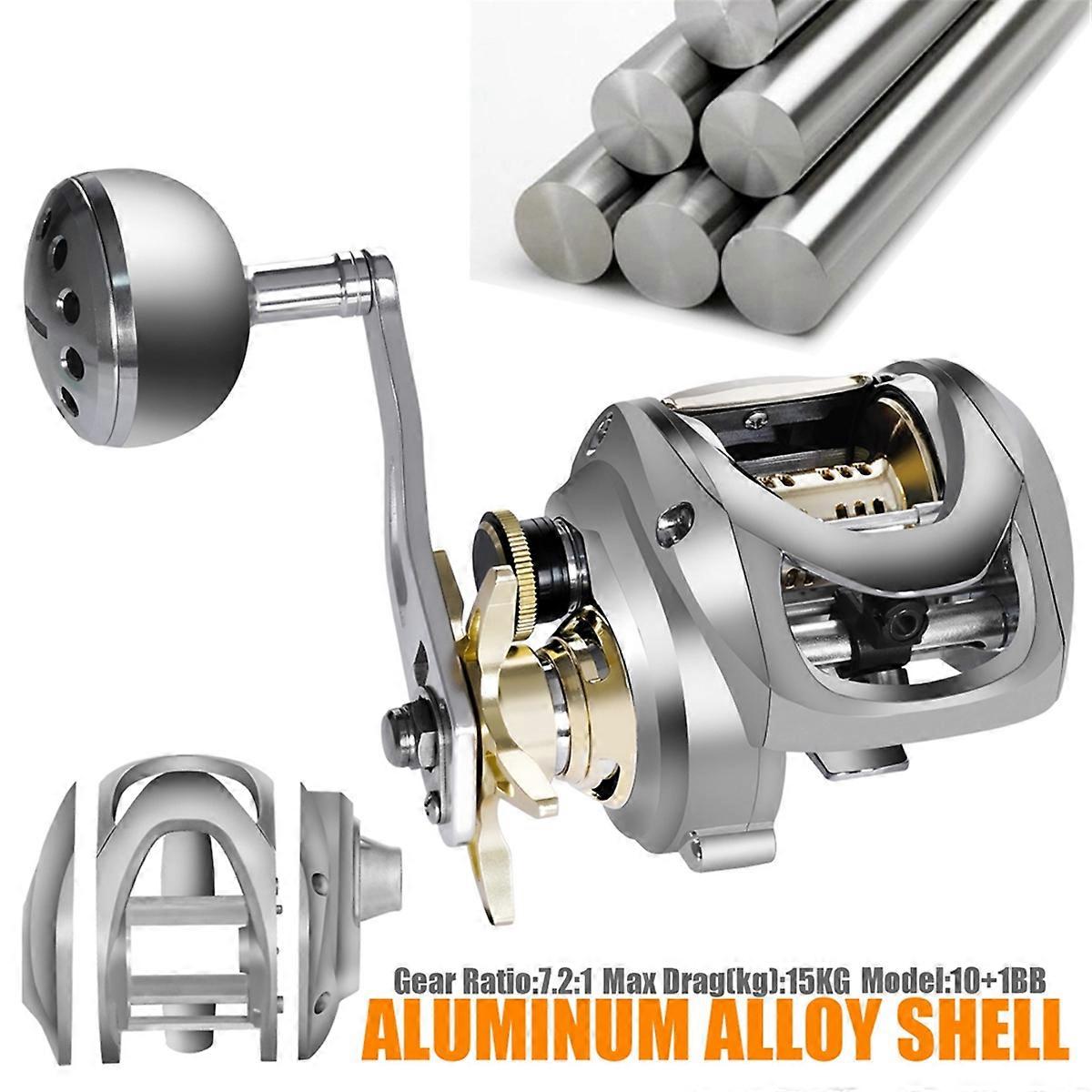 All Metal Body Drop Casting Reel Large Deep Seas Fishing Reel Salt Water Waterproof Left Hand