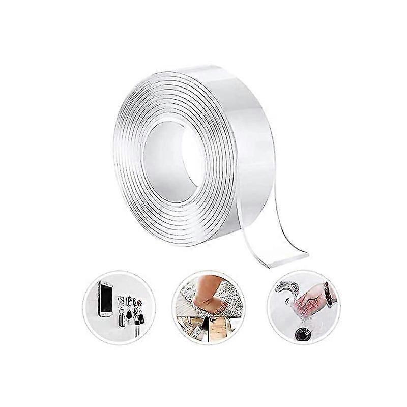 Washable Trless Tape, Nano Double Sided Adhesive Tape Transparent Removable Reusable Adhesive Strips,6095