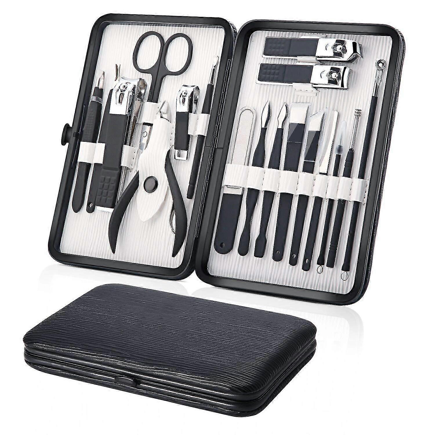 Professional Manicure Set, 18 Pcs Portable Nail Clippers Pedicure Set