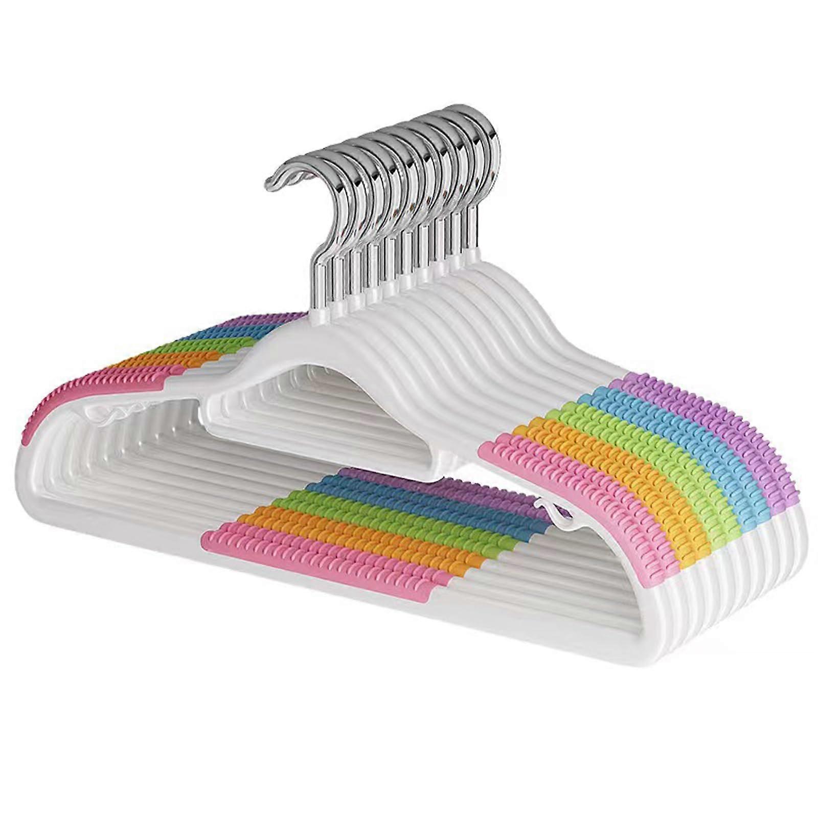 10 Pack 16.5'' Plastic Hangers with 360° Swivel, Non-Slip