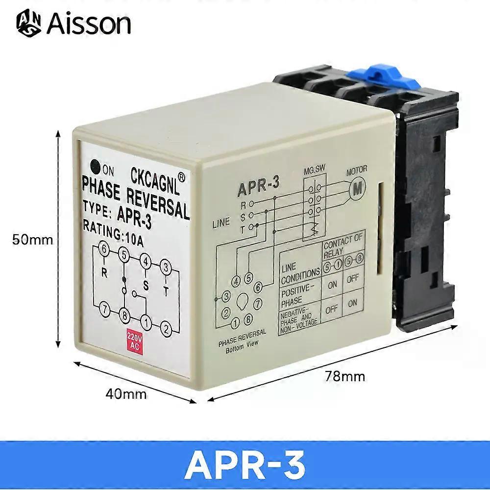 Fsw APR-3 APR-4 Phase Reversal Controller Sequence Protector Three-Phase Relay Motor for Prevent Phase Loss Reverse 220V/380V