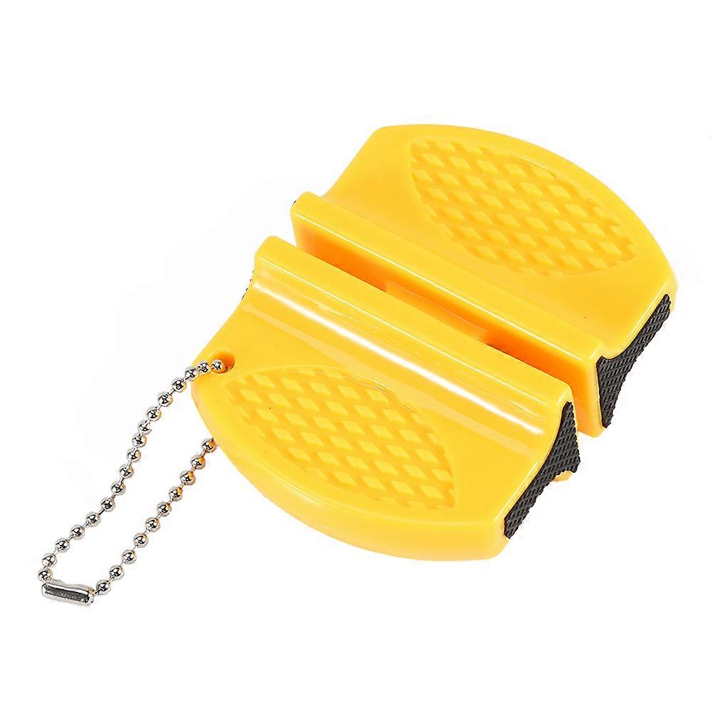 Mini Multi function Portable Quick Knife Sharpeners Sharpening Stone Kitchen Accessories Yellow