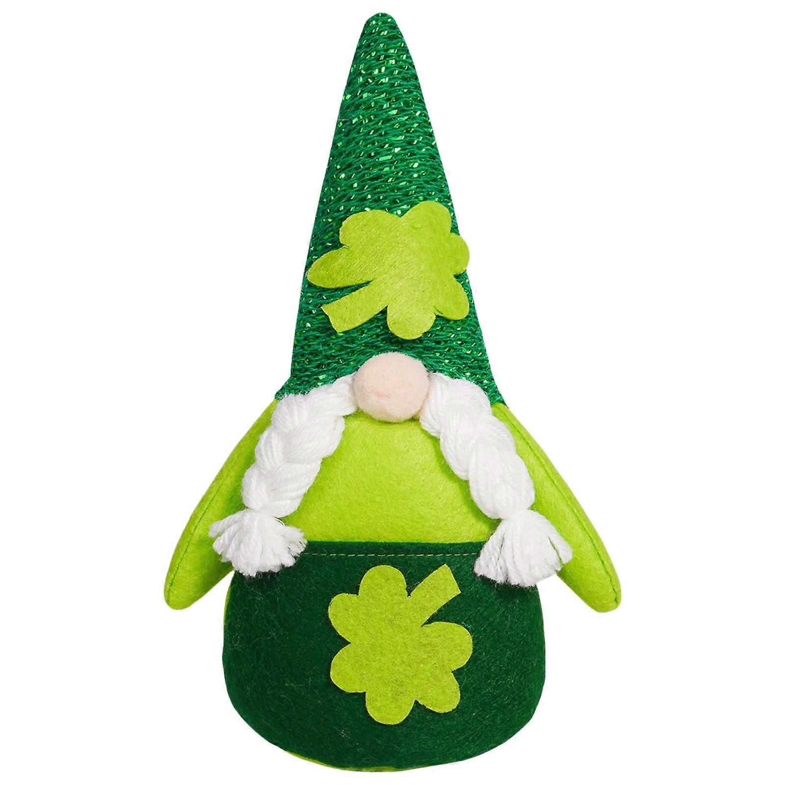 Handmade Plush Dwarf Desk Decoration Patricks Day Dwarf Figurines Ornament for Spring Holiday Irish Festival Celebration