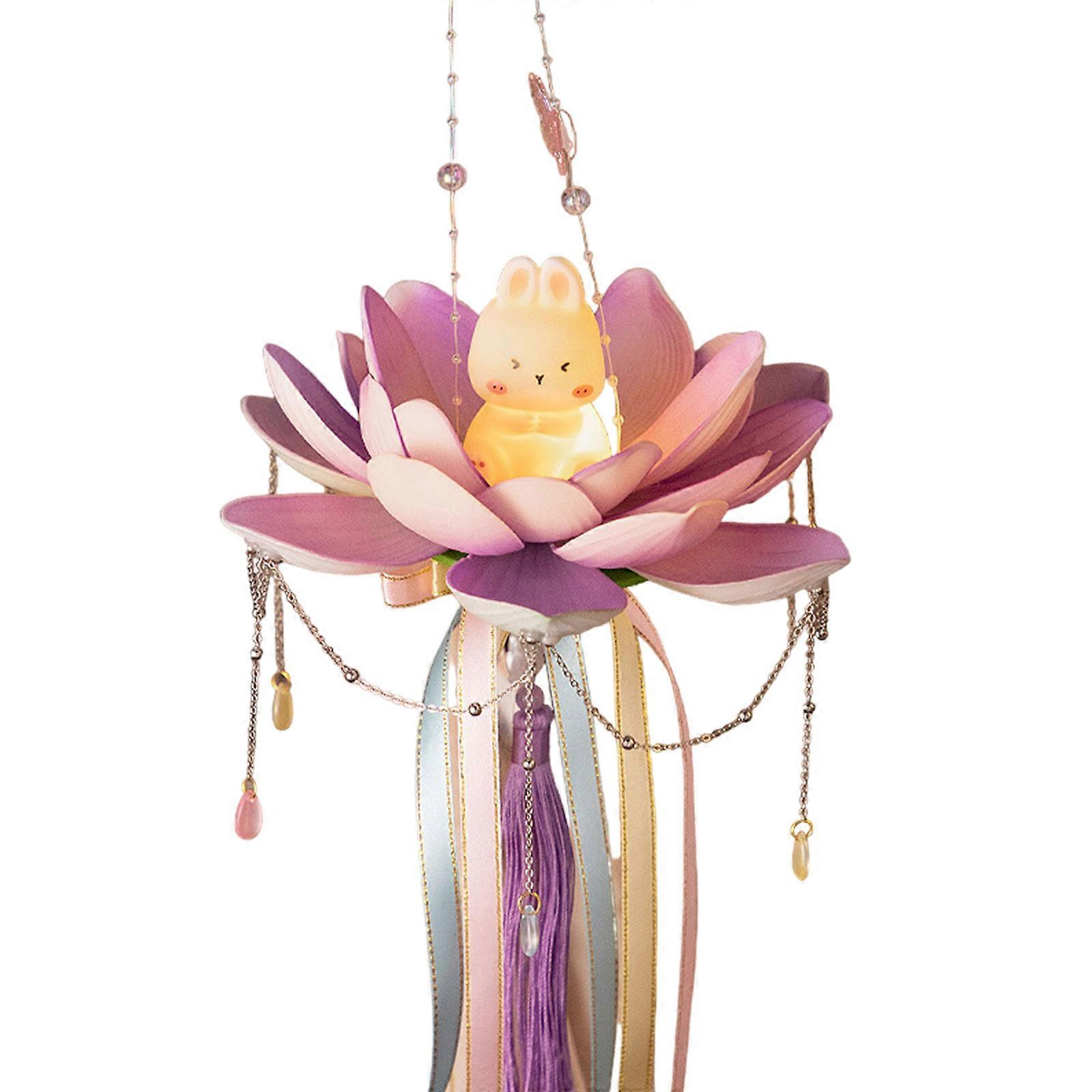 Decorative Flower Rabbit Lanterns Unique Autumn Festival Lanterns with Jade Rabbits for Gatherings Decoration  Yunxiangzi