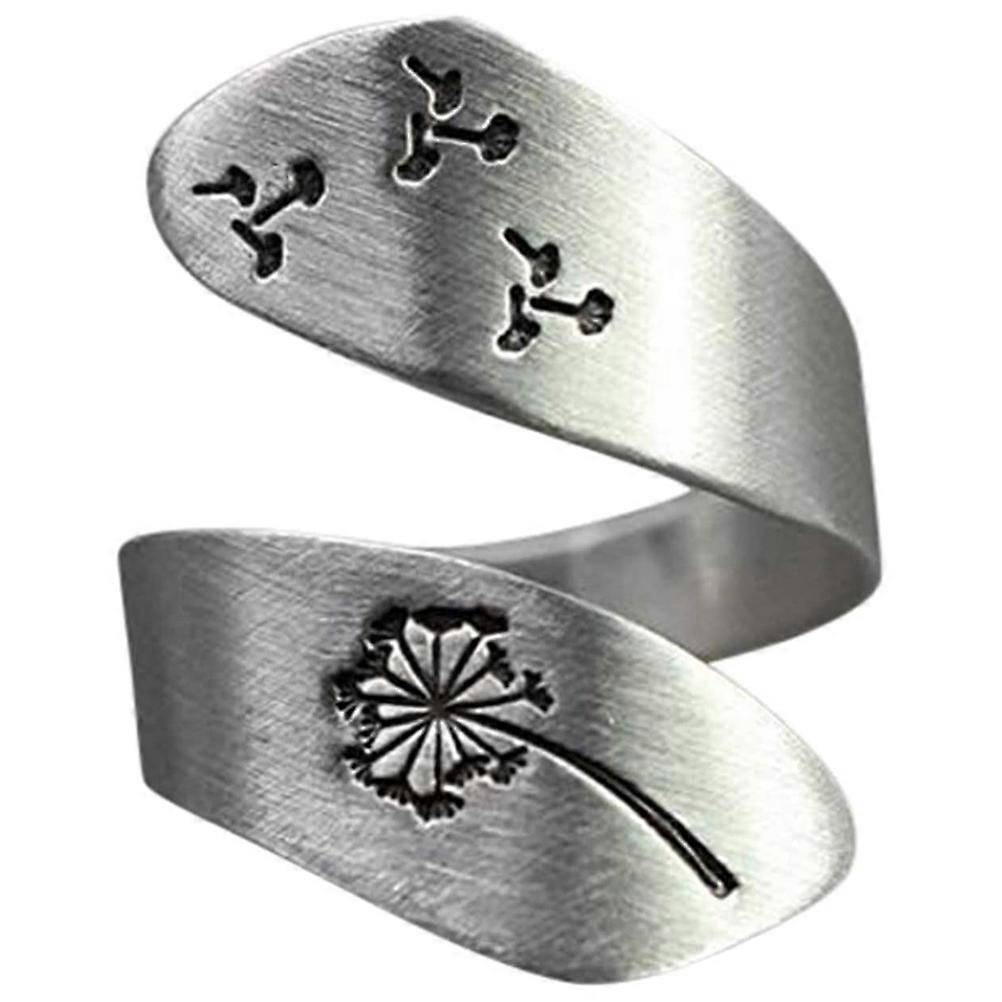 Adjustable Alloy Ring with Mountain and Tree Carving, Art Gift