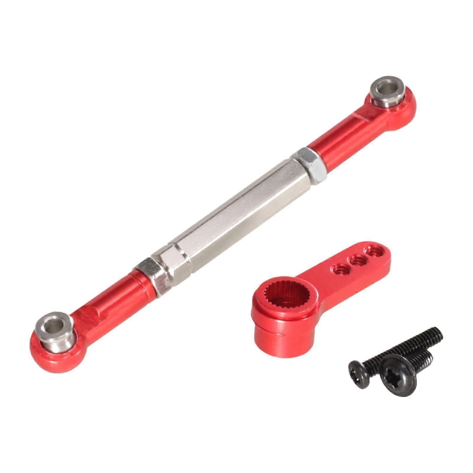 RC Car Pull Rod Set Multifunctional Adjustable Sturdy RC Servo Rod Accessory Red