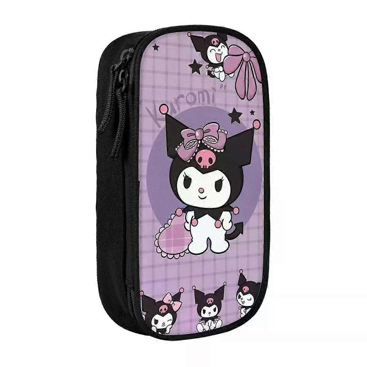 f1142 لطيف Kawaii Kuromi حقائب أقلام رصاص الكرتون قلمها صندوق القلم للطالب حقيبة تخزين كبيرة مدرسة jbfq1142