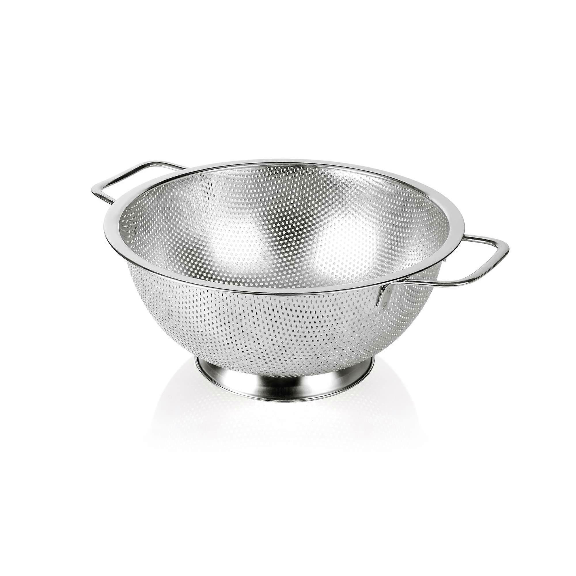3-Quart Stainless Steel Colander Strainer with Ergonomic Handles for Kitchen Use, Dishwasher Safe, Rust Resistant