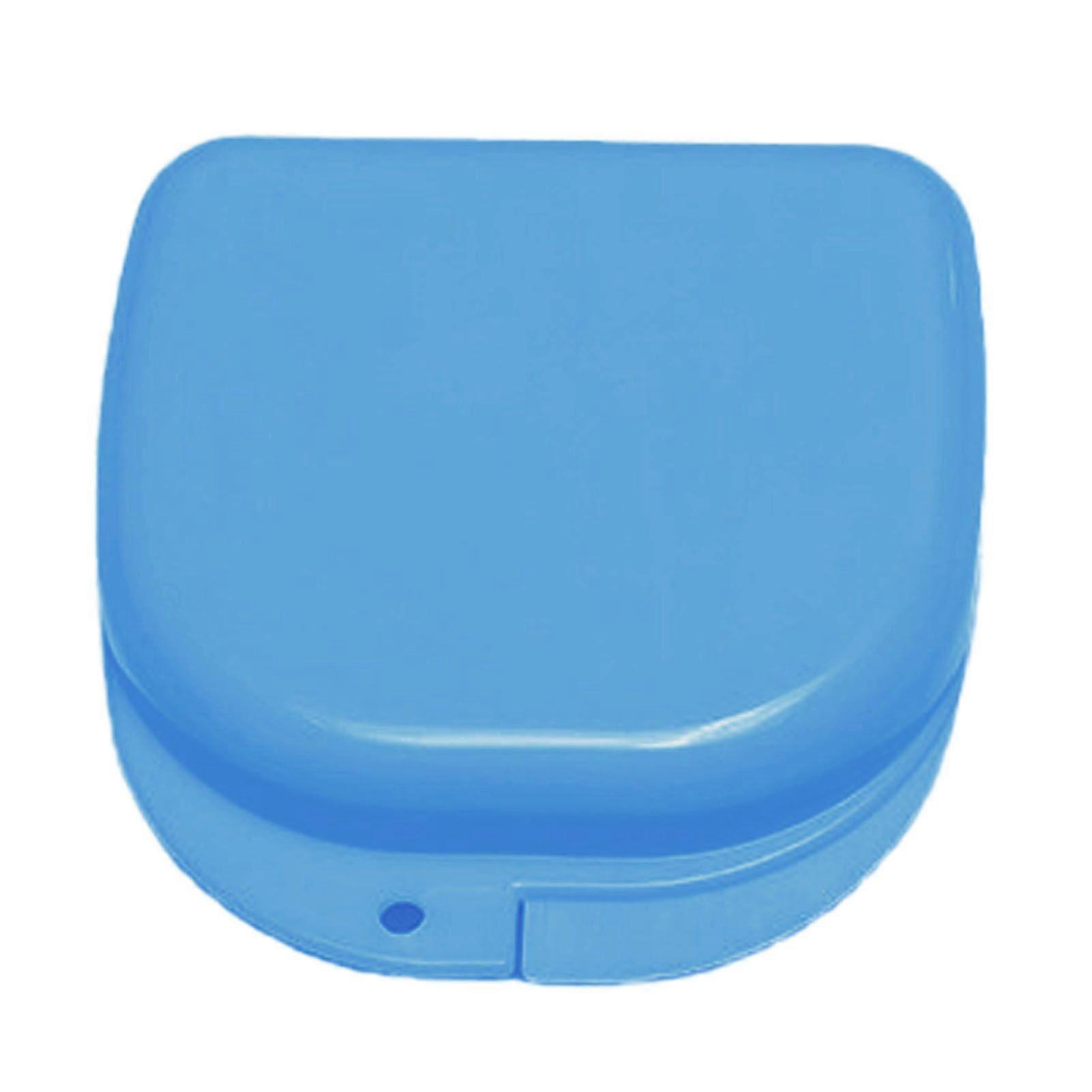 Professional Retainer Case Portable Dustproof Mouth Guard False Teeth Storage Box Denture Container Skyblue