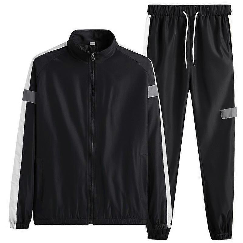 Men's 2Pcs Tracksuit  Patchwork Sportswear Jacket  Pants Set