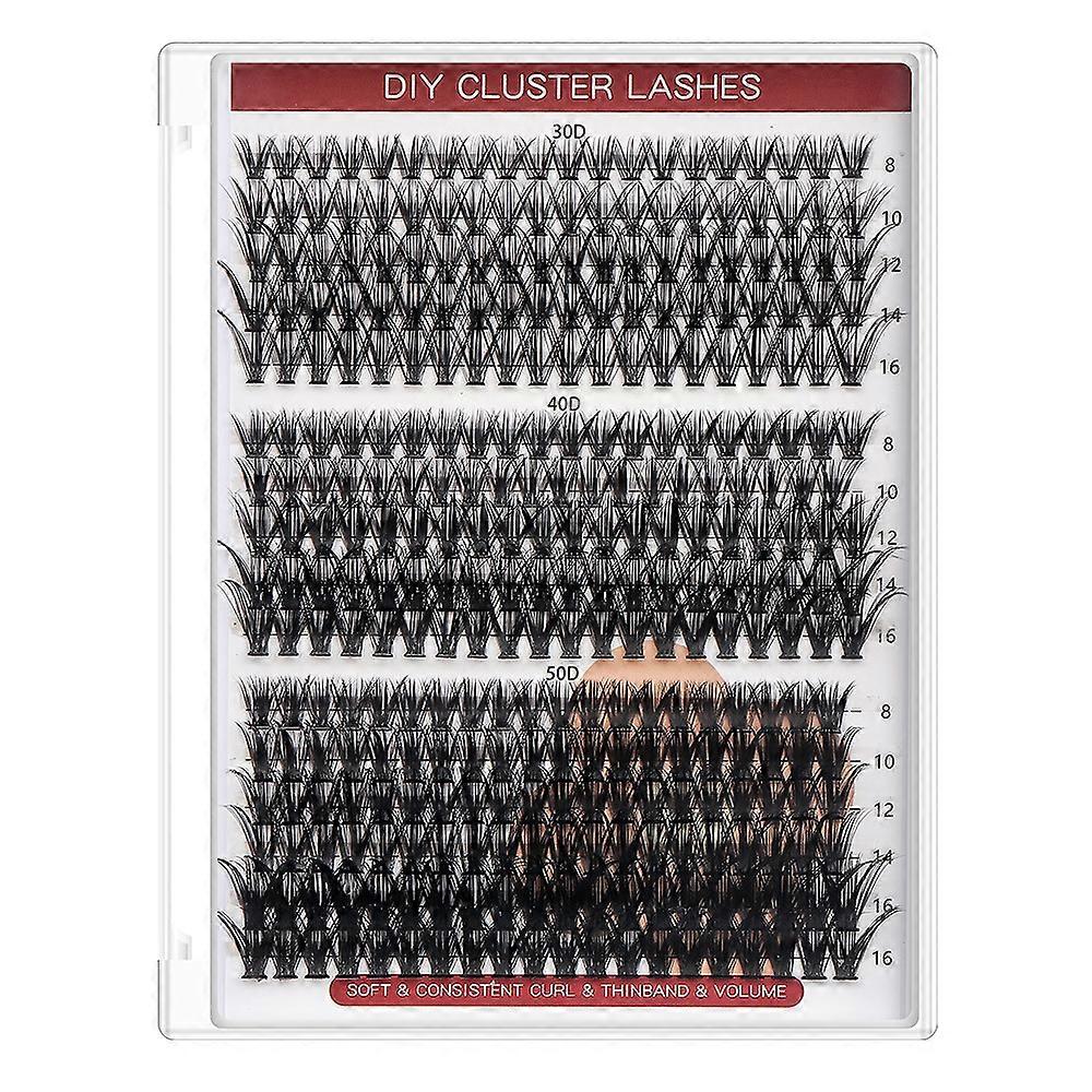 10D/80D European and American Segmented False Eyelashes - Voluminous and Natural Hot-Melt Single-Cluster Lashes