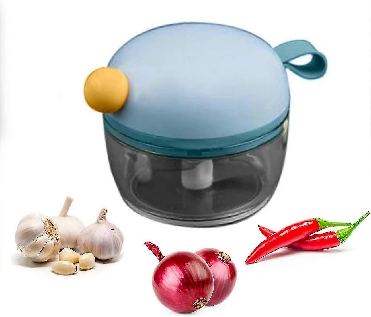 Mini Chopper Food Processor Manual Kitchen Onions Vegetables Grinder Garlic Handheld Pull String Press