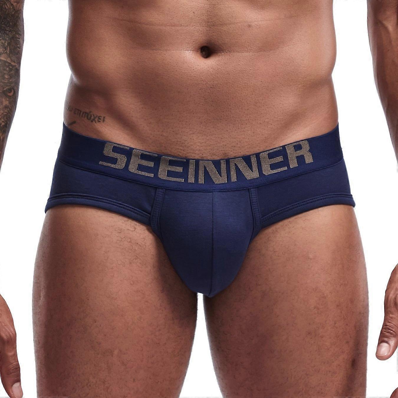 Men's Trendy Underwear, Cotton Breathable Comfy Quick Drying Stretchy Sports Briefs, Slim Fit U-shap