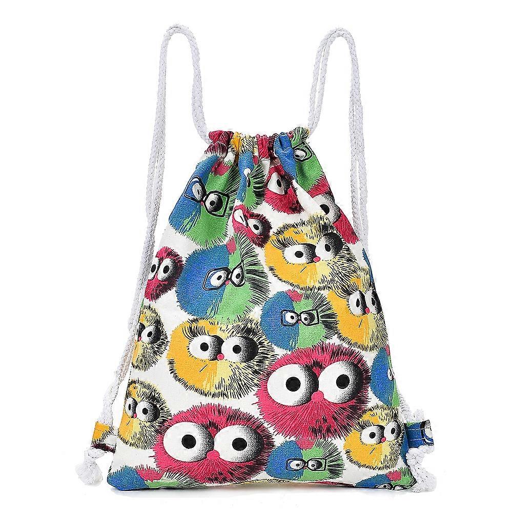 Fashionable cute canvas drawstring storage bag canvas backpack suitable for travel