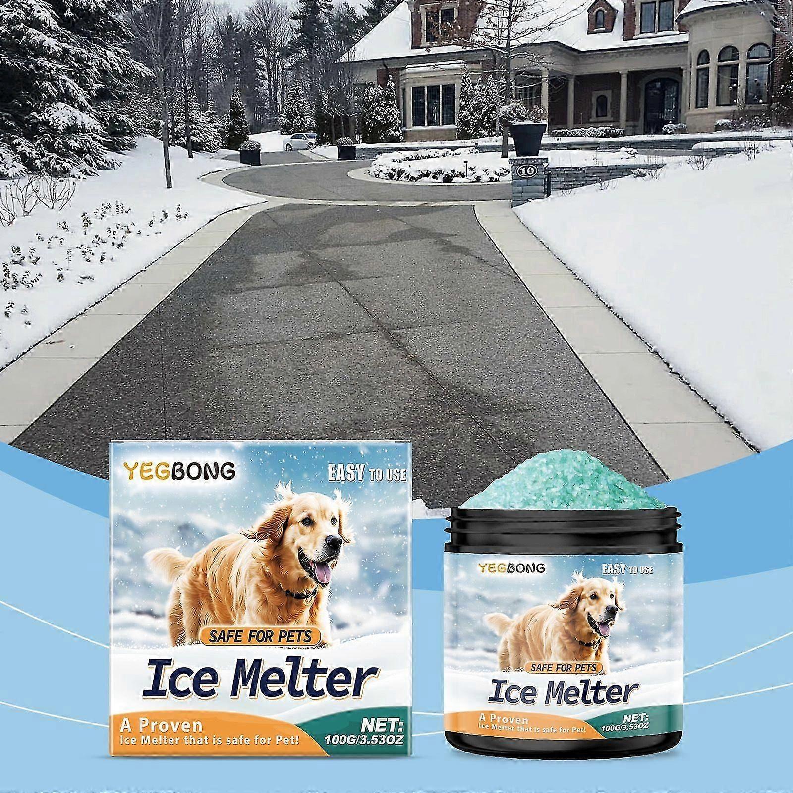 ExquisiteIce melter ، ذوبان الثلج ، ذوبان الثلج الآمن للحيوانات الأليفة آمن للخرسانة ، 100 جرام ملح الثلج ذوبان الجليد صديق للحيوانات الأليفة لإزالة الثلج والجليد