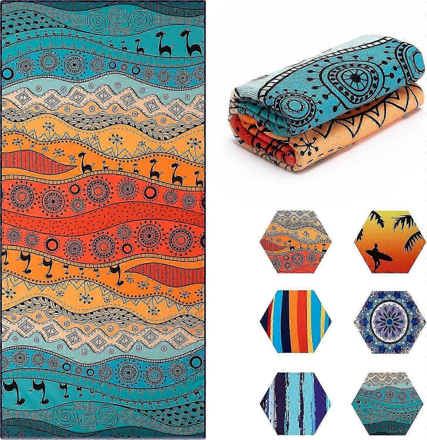 Rantapyyhe ylisuuri, suuret allaspyyhkeet, nopeasti kuivuva pyyhe, tulosta rantapyyhkeet 63 in x 31.49 erittäin imukykyisissä matkapyyhkeissä 100% polyesteriä uimiseen