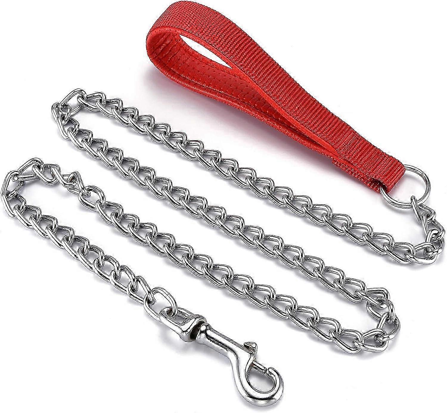 LINJOU Metal Anti-Chew Dog Leash Leash with Padded Handle for Small to Medium Dogs