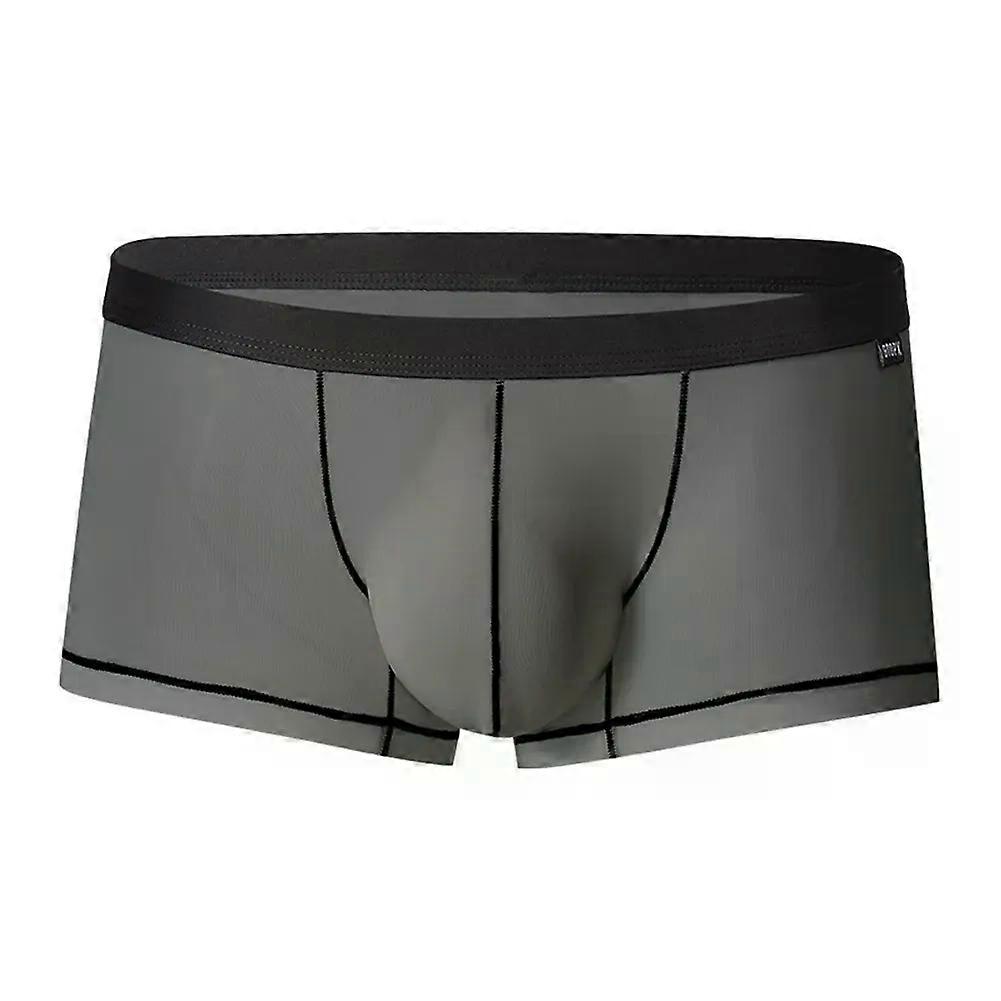 Mens Boxer Shorts Trunks U Convex Pouch Underpants Pouch Enhancing Low Waist Sweat Boxershorts Men Breathable Boxers Hombre