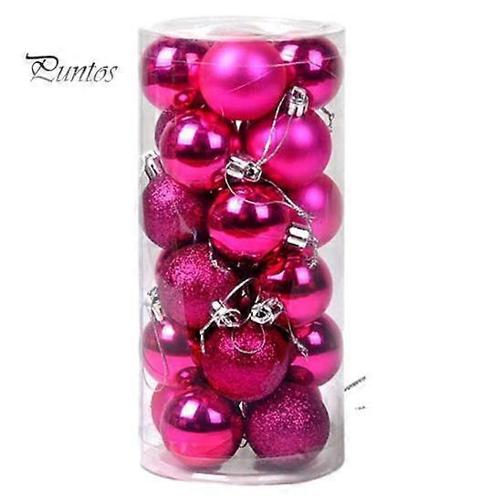 24Pcs Christmas Ball Ornaments Eye-catching Xmas Decoration Create Festive Atmosphere Beautiful Christmas Balls