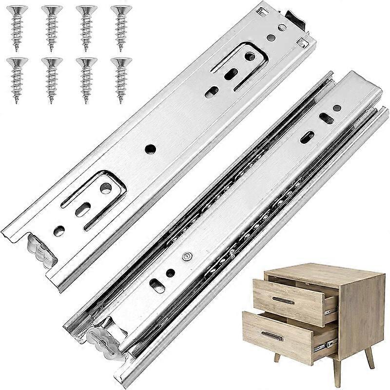 1 pair of drawer runners, full extension 20cm with rollers, cushioned maximum load capacity 50kg