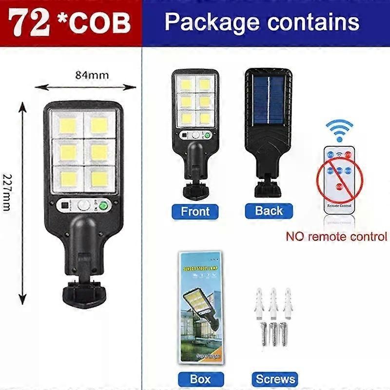 Unbrand Lampes solaires Extérieur 3 Modes 200COB Réverbère étanche Capteur de mouvement Éclairage de