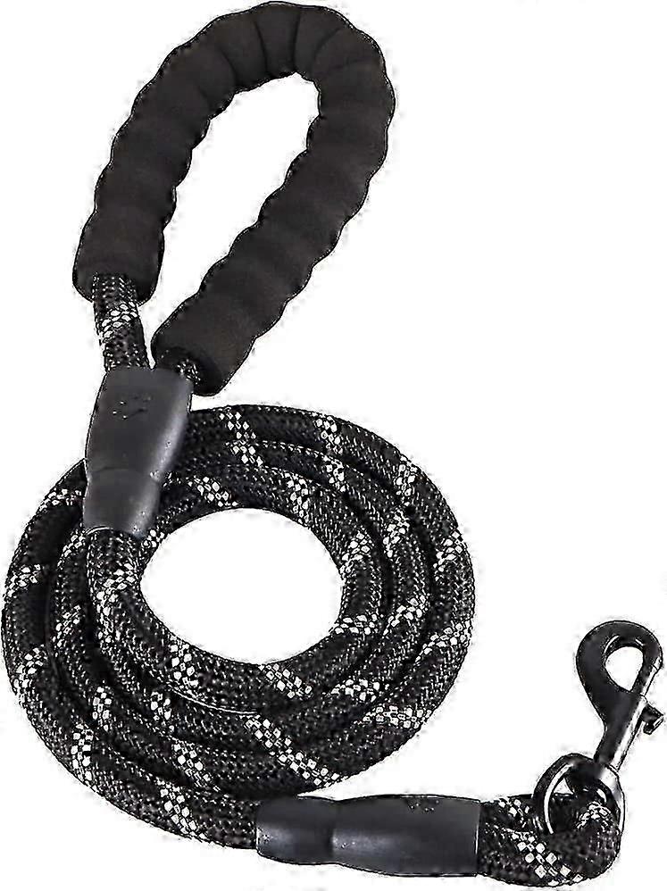 2025 Rope Leash, Strong Handle Dog Leash with Handles and High Reflective Lines for Small, Medium and Large Dogs 150cm (Black)