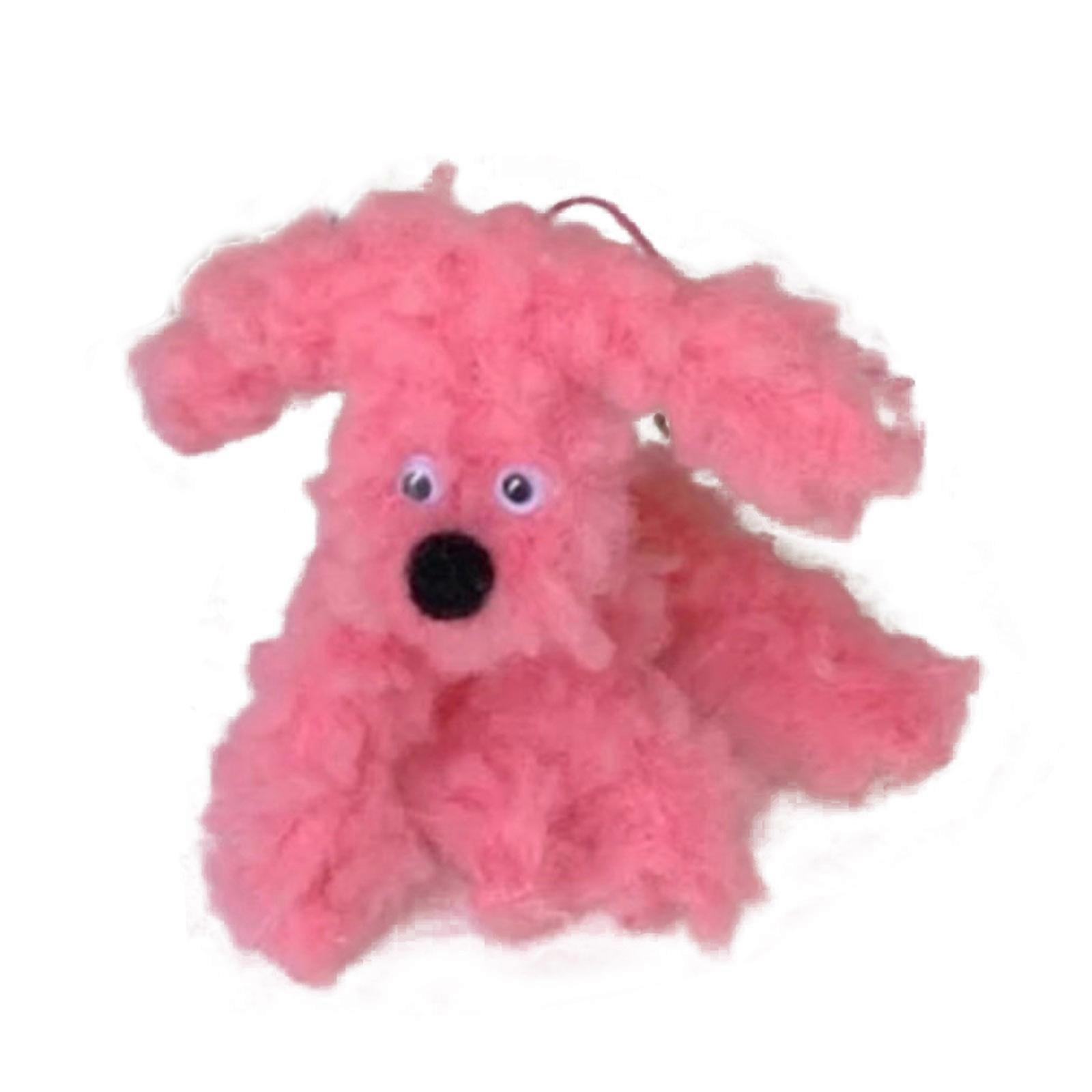 Dog Keychain White Plush-Dog Keyring Ugly Doll Keychain for Kid Valentines Day Puppy Pendant for Women Party Favor  Pink