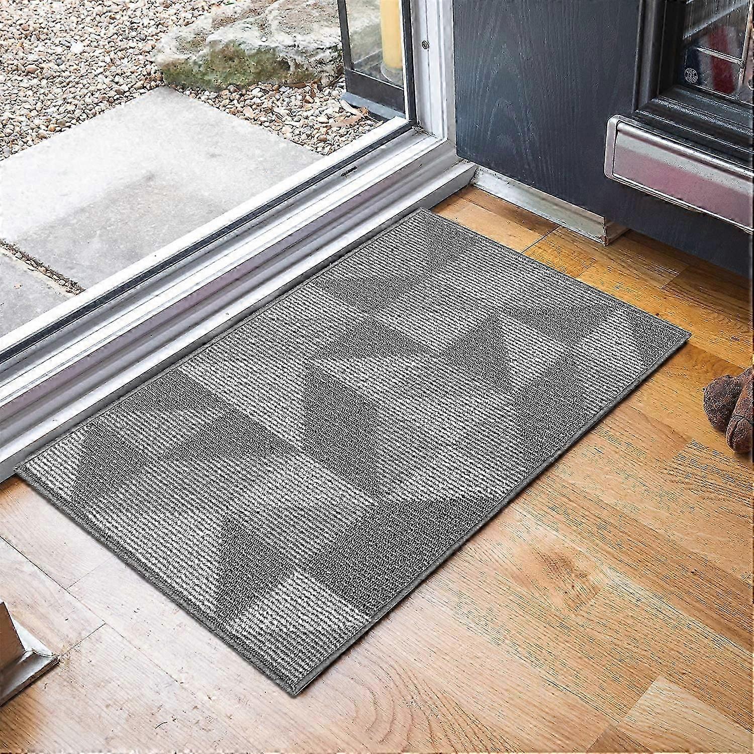 Non-Slip Indoor Doormat 60x90cm Soft Machine Washable Door Mat Absorbent and Durable Gray Outdoor Doormat for Entrance, Stairs, Hallway, Yard - Gray