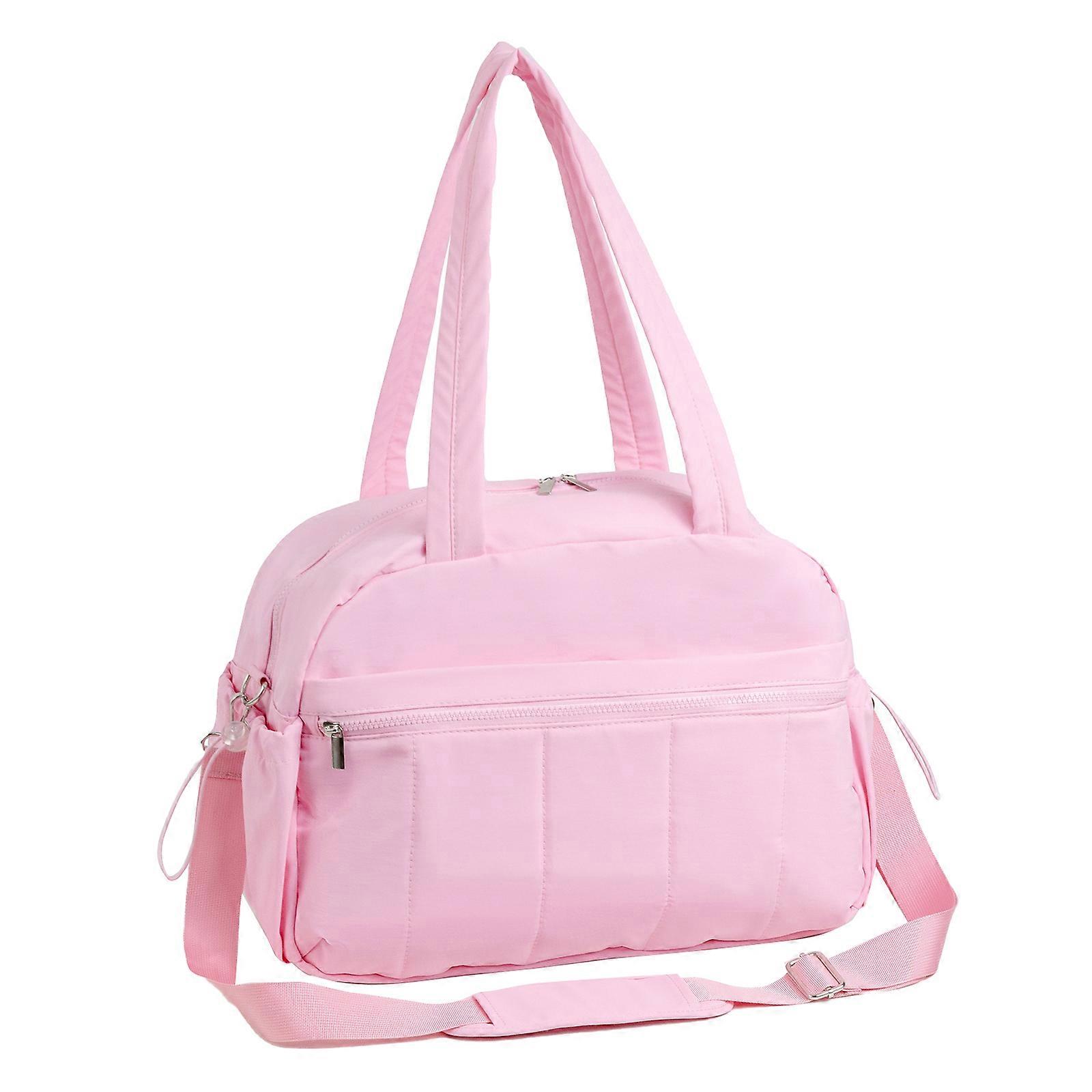 حقائب واق من المطر للسفر عصرية للنساء مع جيوب منظمة لرحلة عطلة نهاية الأسبوع وحقيبة كتف مقاومة للماء وردي