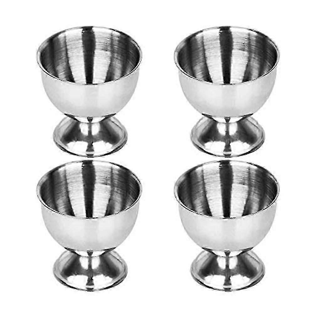 4 st fjäderformar i rostfritt stål, hållare för kokta ägg, förvaringshållare, äggkopp i metall, spiralfjäder