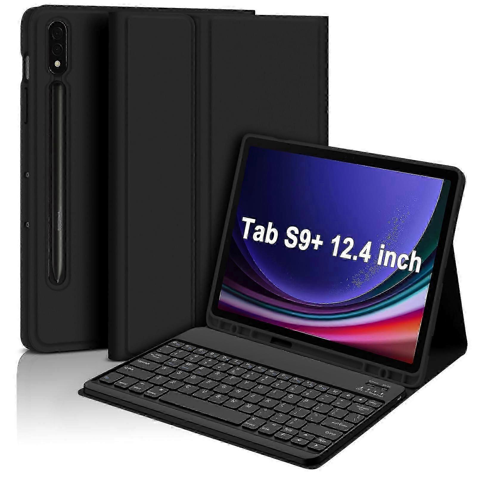 Leather Case With Wireless Bluetooth Keyboard For Samsung Galaxy Tab S9+ Sm-x810/x816b/x818u Boris