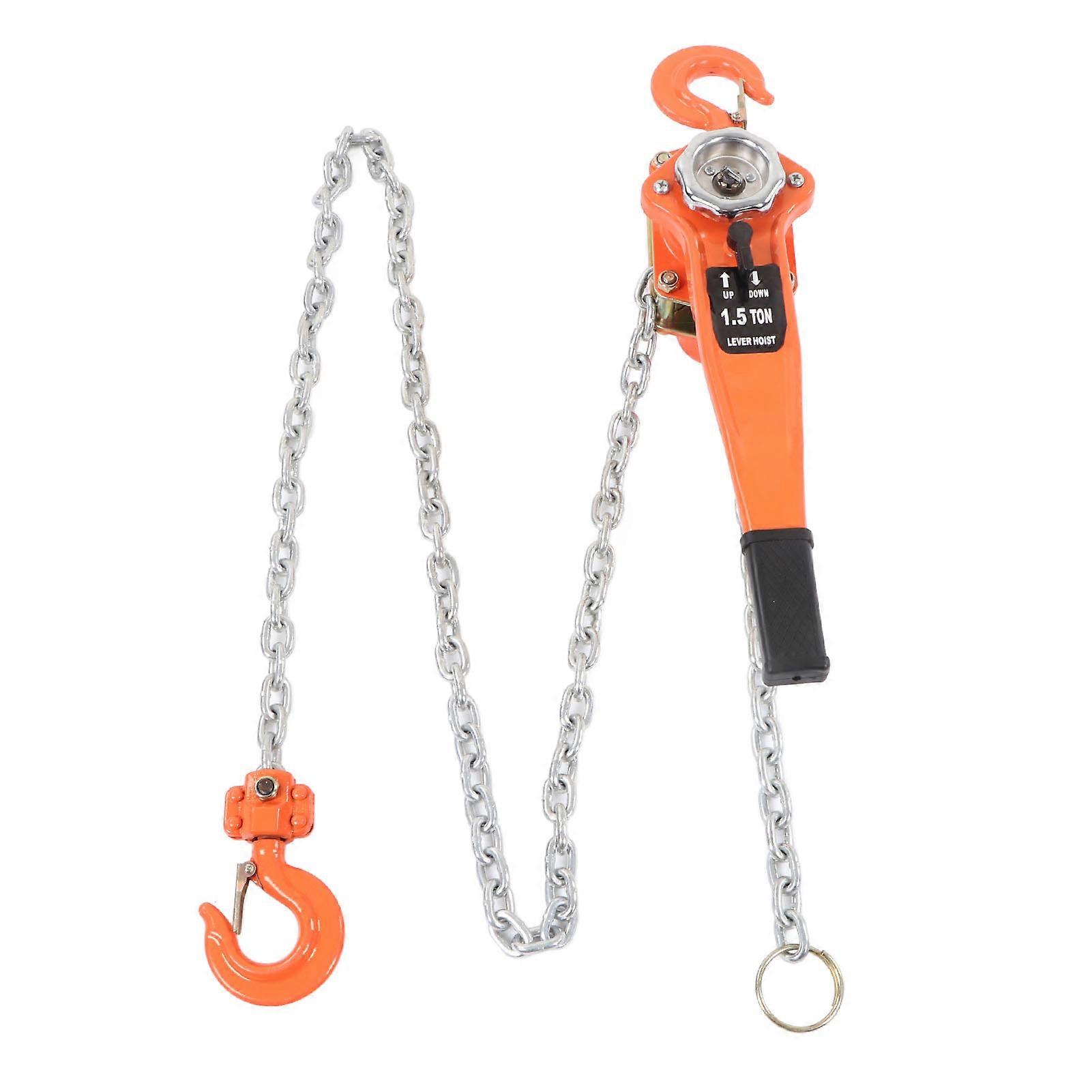 1.5T Lever Chain Hoist, 3300lb Load Capacity, 2.5m, Manual, for Transportation and Construction