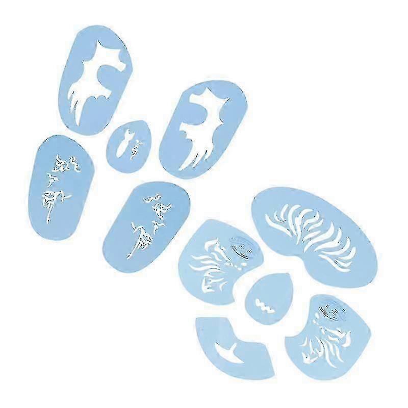 17.5X10.3cm Blue Pretend Professions & Role Playing 2pcs Face Makeup Templates Tiger And Bat Stencil