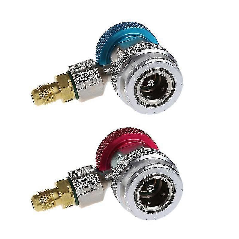 2 stuks auto auto freon R134a snelkoppeling adapters airconditioning koelmiddel verstelbare A / c Manifo
