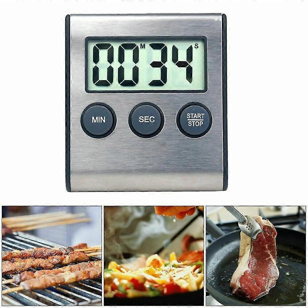Compact Digital Timer with Clock & Stopwatch - 24-Hour Countdown for Kitchen, Study, Sports & More