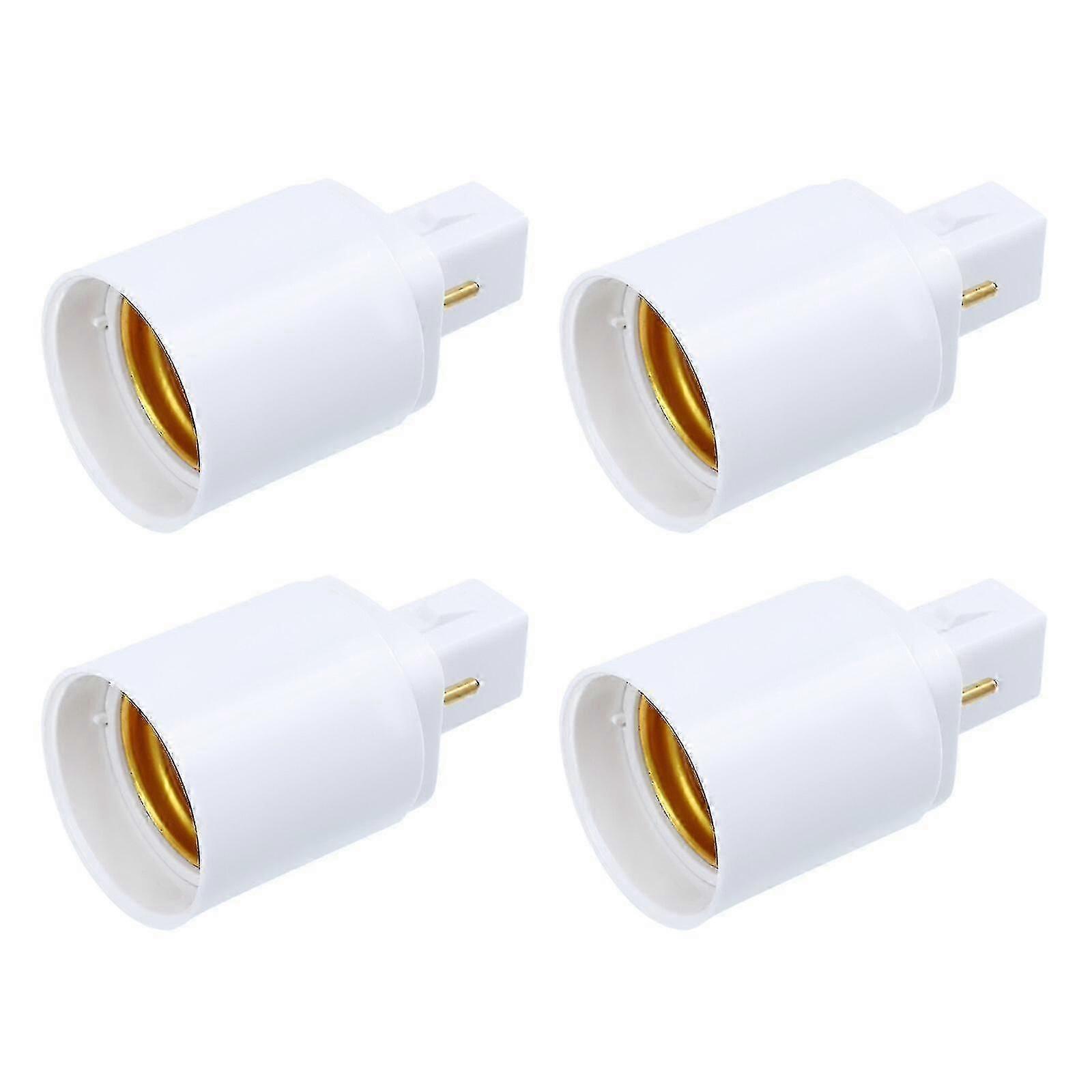 4pcs G24D to E27 2-Pin Light Bulb Socket Adapter