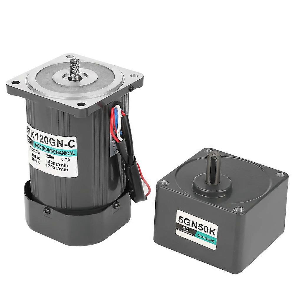 AC220V 120W Single Phase Asynchronous Gear Motor Adjustable Speed Motor with Capacitor (50K)