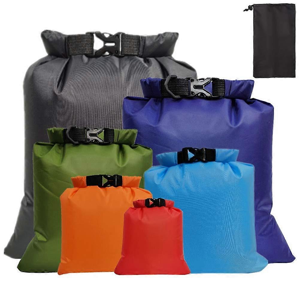 6-Pack Dry Bags Lightweight Waterproof for Skiing, Rafting, Boating - 1.5L to 8L Sizes Included