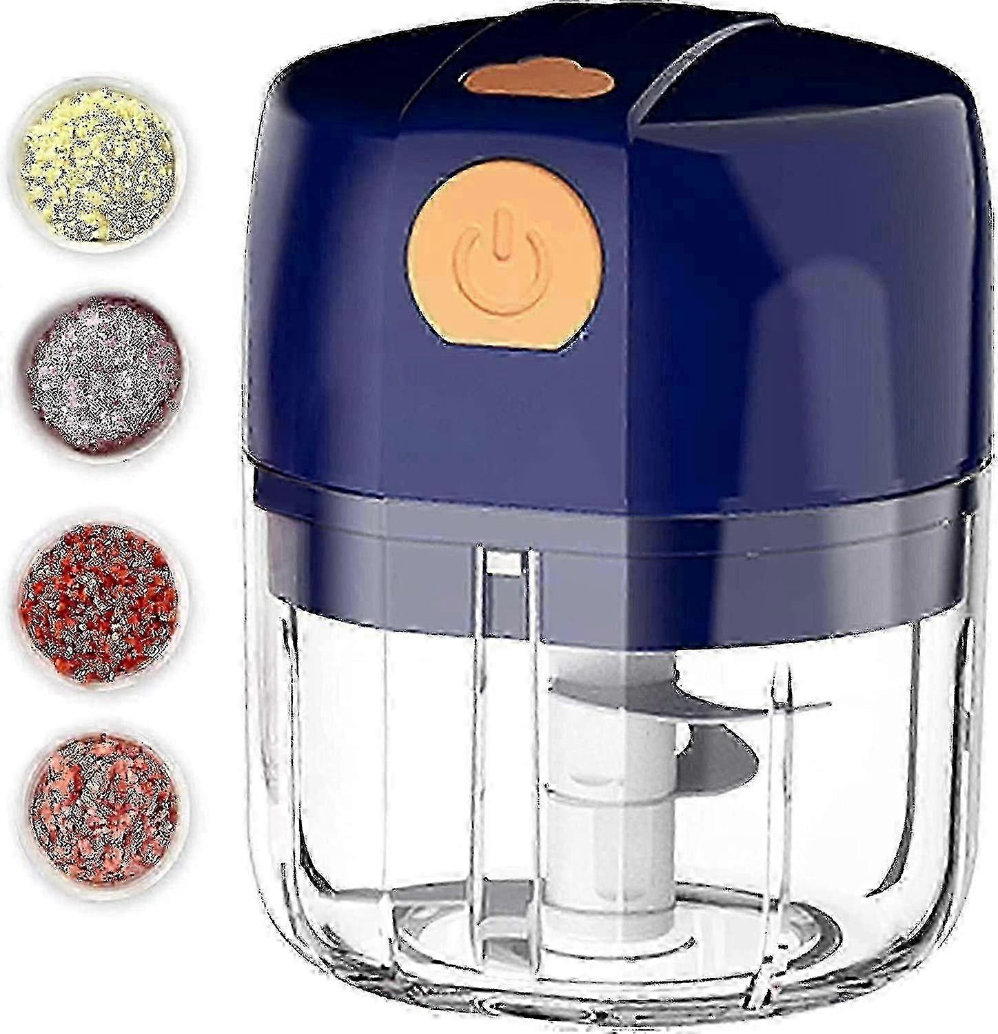 Mini Food Processor - 250ml Cordless Electric Mini Garlic Chopper With 3 Sharp B Food Blender, Usb Charging Small Food Processor Grinder For Fruits