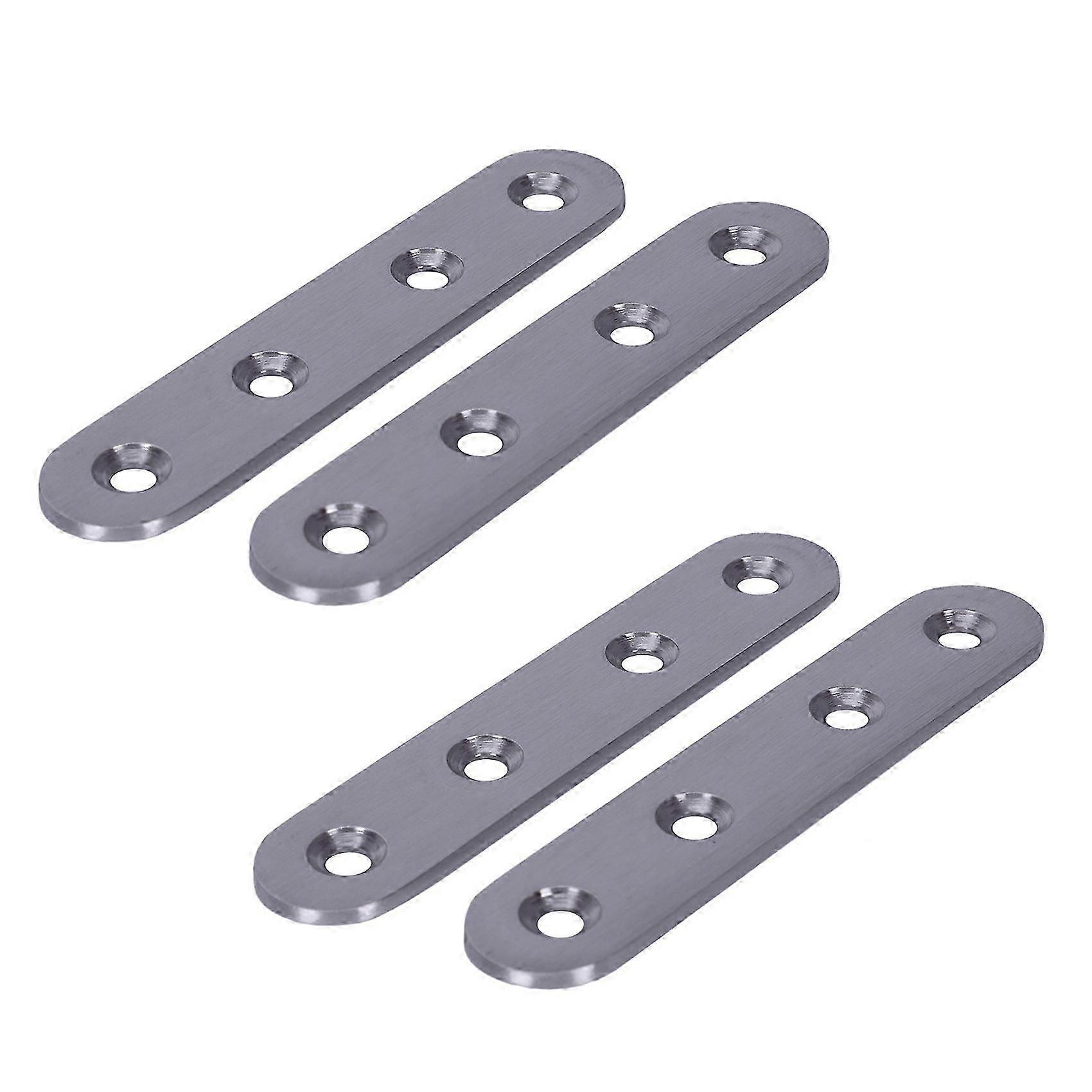 Flat Stainless Steel Repair Mending Fixing Plate Brackets Support 4pcs