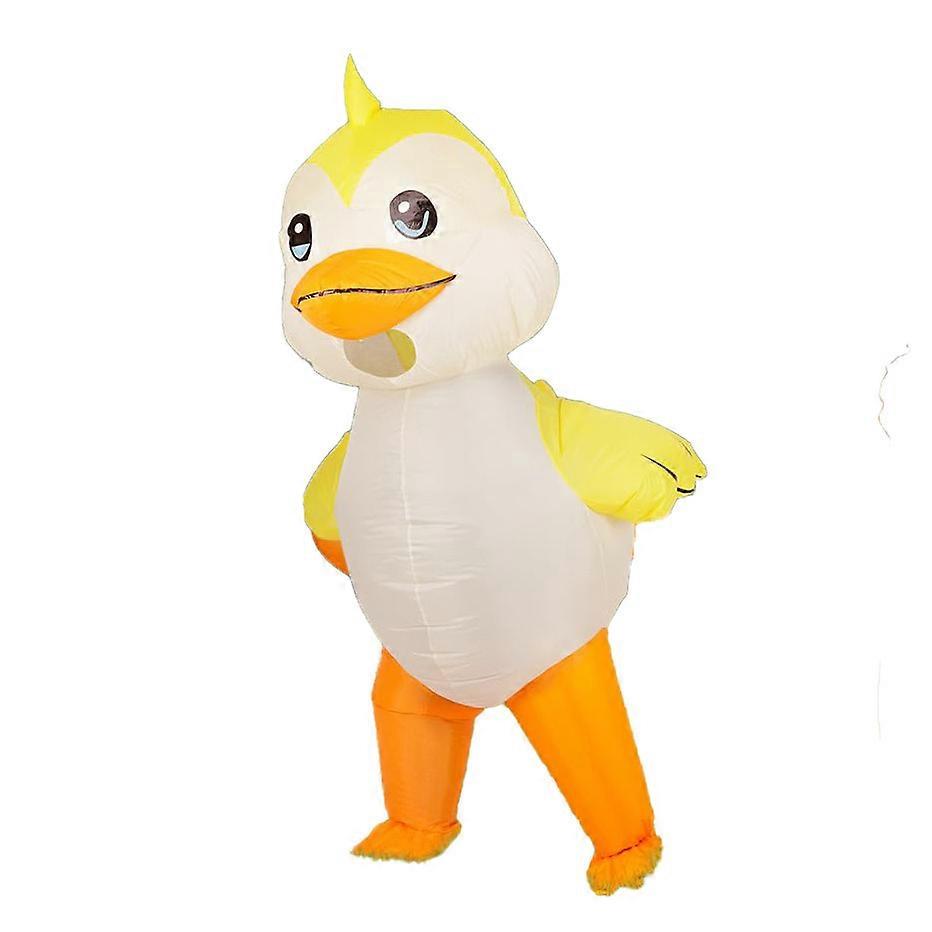 Leuk klein geel eend opblaasbaar kostuum, volwassene