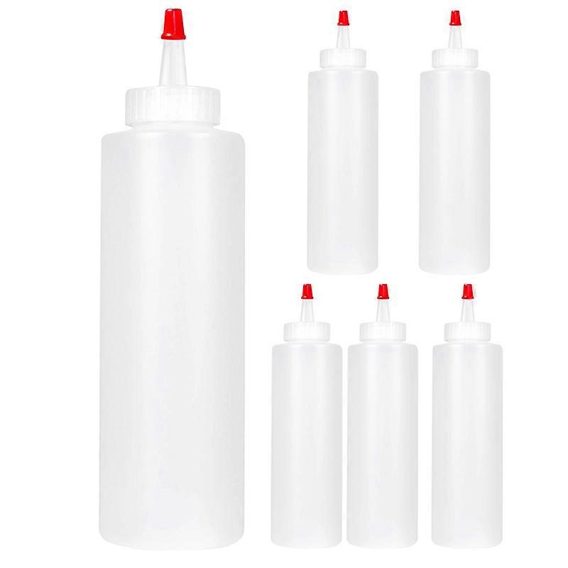 6PC Squeeze Squirt Condiment Bottles 16 Ounce - Perfect Containers